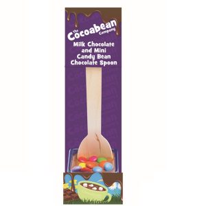 milk choc spoon stirrer with mini candy beans