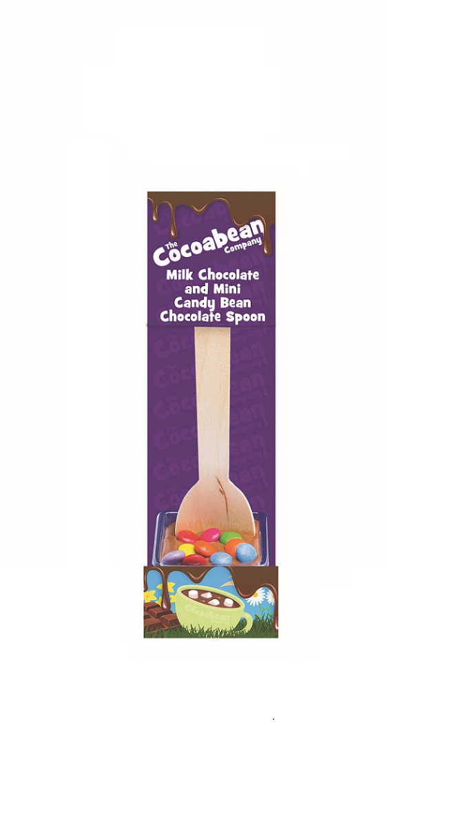 milk choc spoon stirrer with mini candy beans