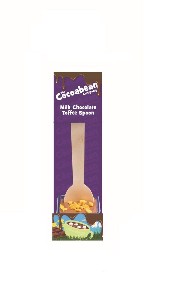 milk choc spoon stirrer with toffee pieces