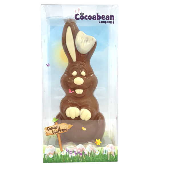 giant Chocolate rabbit in a spring themed gift box