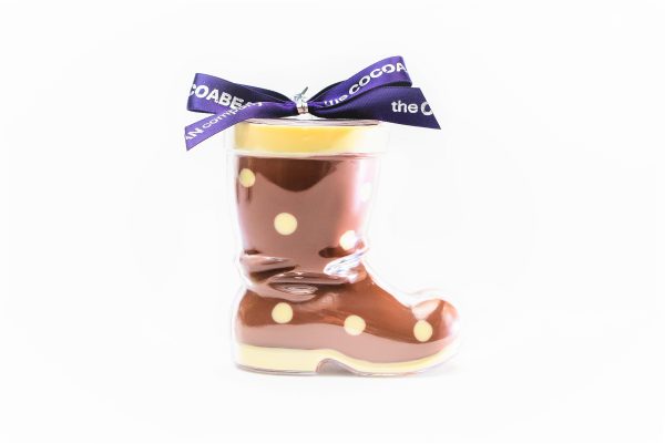 chocolate filled boot shape