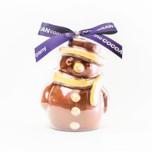 chocolate filled snowman shape