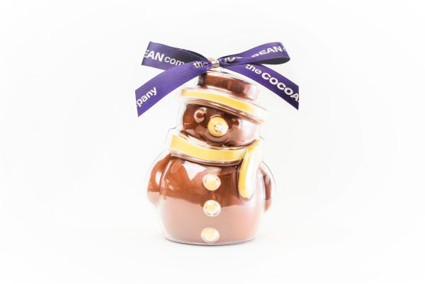 chocolate filled snowman shape