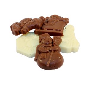 milk and white chocolate christmas shapes