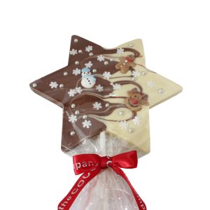 choc star lollipop with christmas deco