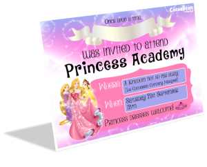 3D princess academy invitation