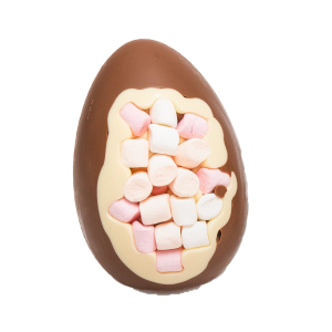 milk chocolate egg with marshmallow inclusion cocoabean