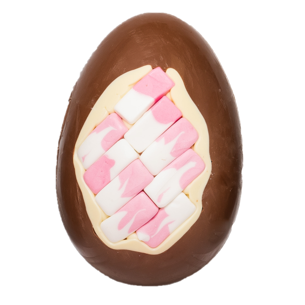 milk chocolate egg with squashies inclusion cocoabean