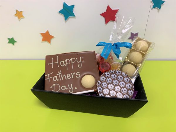father's day football chocolate hamper cocoabean