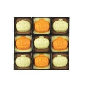 9 chocolate with pumpkin decoration