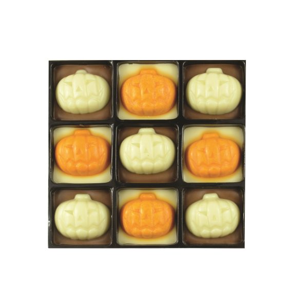 9 chocolate with pumpkin decoration