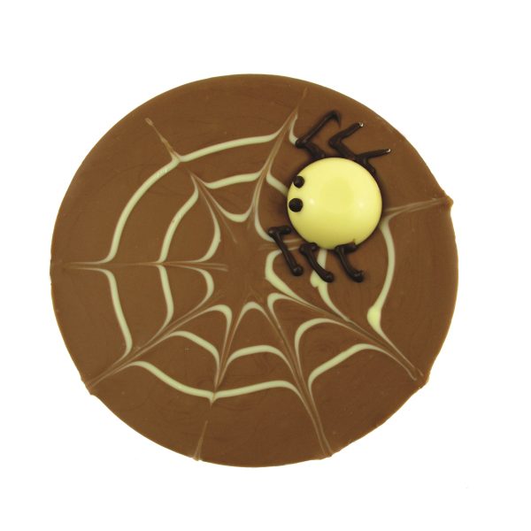 milk chocolate spider web with spider