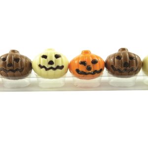 six assorted colour chocolate pumpkins