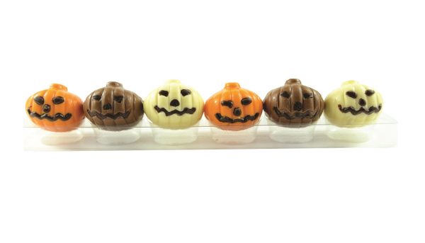 six assorted colour chocolate pumpkins