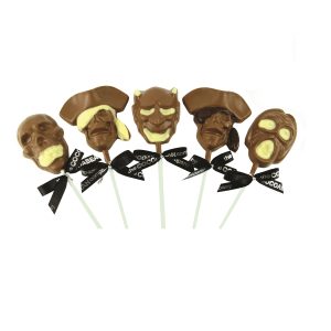 spooky chocolate faces lollipops