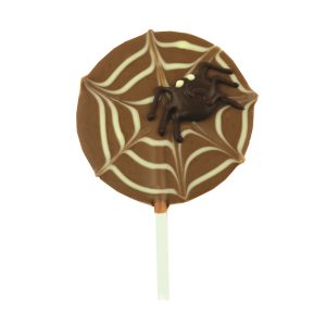 chocolate spider and web lollipop