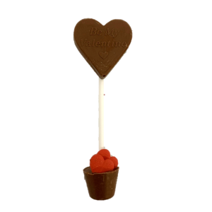 double ended chocolate lollipop with hearts