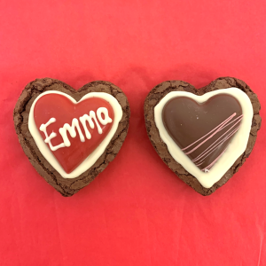 giant love heart shaped chocolate brownies