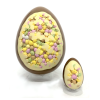 giant chocolate easter egg with mini egg inclusion and mini version