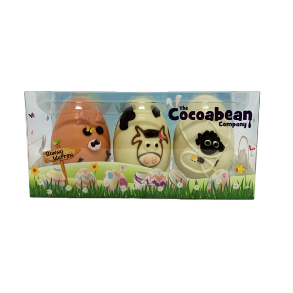 FARM ANIMAL CHOCOLATE EASTER EGGS PIG COW SHEEP