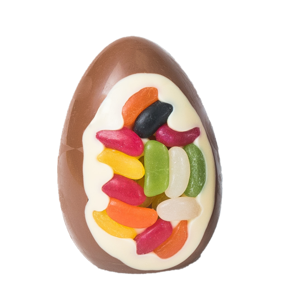 jelly bean inclusion chocolate easter egg