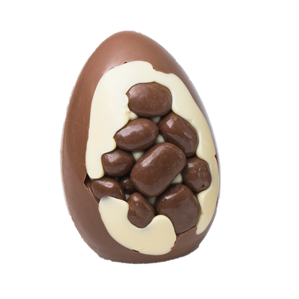 chocolate covered caramel inclusion easter egg