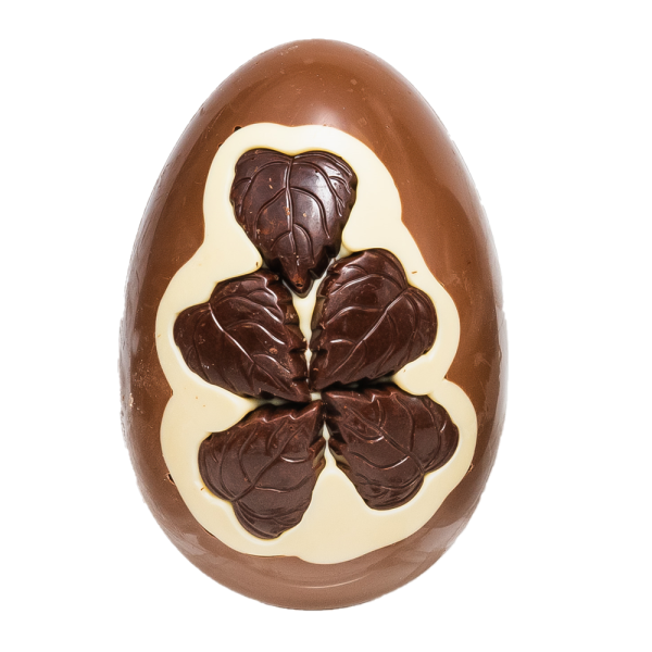 dark chocolate mint leaf easter egg