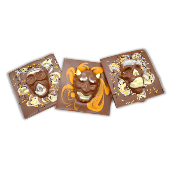 halloween chocolate bar with scary faces