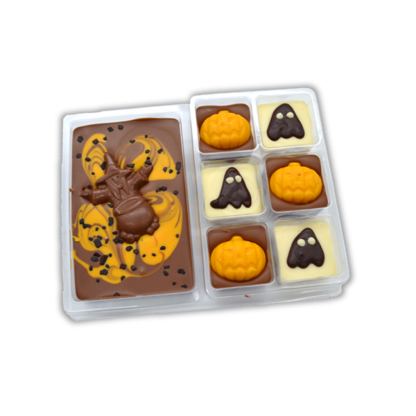halloween slab and six chocolates
