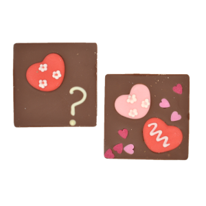 two mini chocolate slabs for valentines