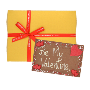 luxury gold gift box with personalised valentines slab