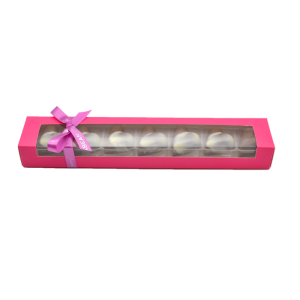 pink box with valentines heart chocolates