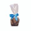 cola bottles sweets in a bag with blue ribbon