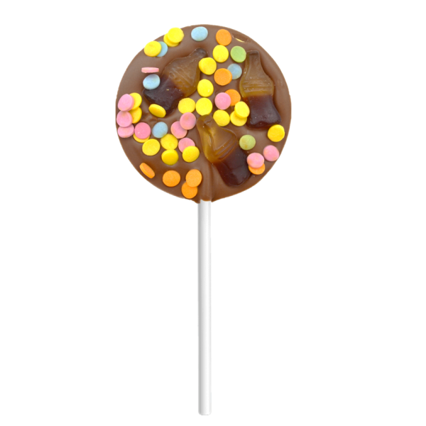 cola bottle chocolate lollipop