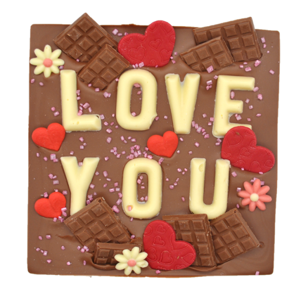 love you valentine's chunky chocolate slab