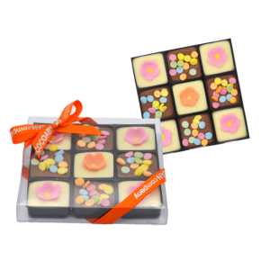 flower themed chocolate tiles