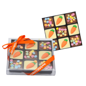 carrot themed 9 chocolate tiles